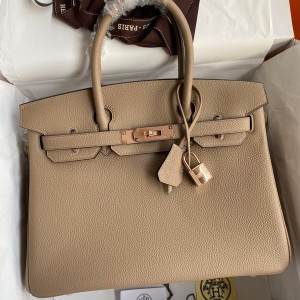 Hermes Birkin 30 Retourne Handmade Bag In Trench Clemence Leather 