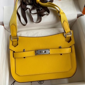 Hermes Jypsiere Mini Handmade Bag In Jaune Ambre Swift Calfskin