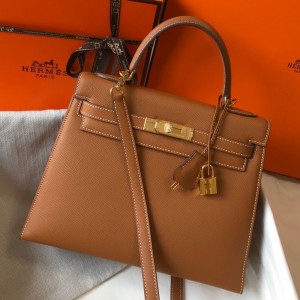 Hermes Kelly 28cm Sellier Bag in Gold Epsom Leather with GHW