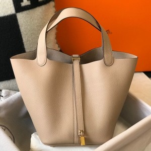 Hermes Picotin Lock 22 Bag in Trench Clemence Leather with GHW