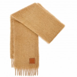 Loewe Scarf in Camel Mohair and Wool