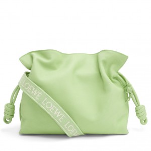 Loewe Flamenco Clutch Bag In Lime Green Leather