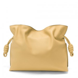 Loewe Flamenco Clutch Bag In Dark Butter Calfskin