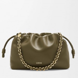 Loewe Flamenco Purse in Dark Khaki Nappa Lambskin