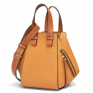 Loewe Compact Hammock Bag in Light Caramel Grained Calfskin