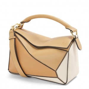 Loewe Puzzle Small Bag In Multicolour Warm Desert Calfskin