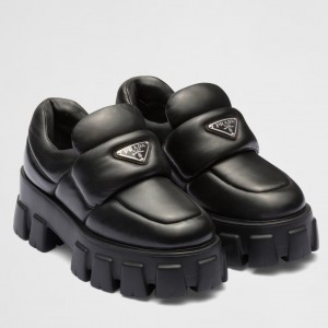 Prada Loafers in Black Soft Padded Nappa Leather 