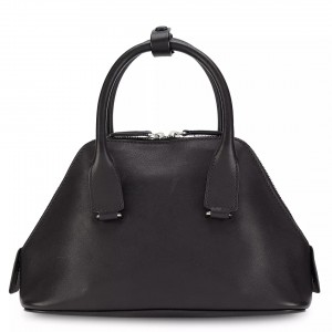 The Row Devon Mini Bag in Black Calfskin