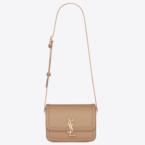 Saint Laurent Solferino Small Bag in Dark Beige Calfskin