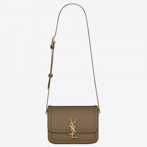 Saint Laurent Solferino Small Bag in Khaki Green Calfskin