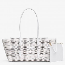 Alaia Neo Mina 32 Tote Bag in White Vienne Calfskin