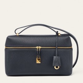 Loro Piana Extra Bag L27 in Navy Blue Calfskin