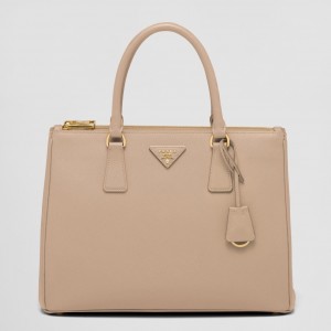 Prada Galleria Large Bag In Beige Saffiano Leather