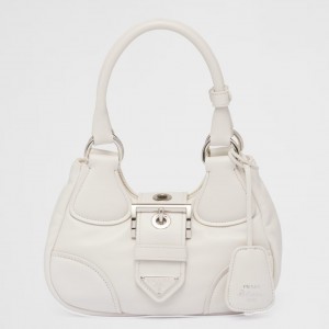 Prada Moon Bag in White Padded Nappa Leather