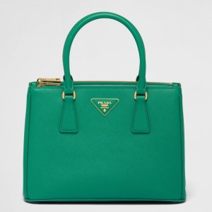 Prada Galleria Medium Bag In Green Saffiano Leather