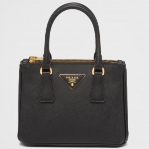 Prada Galleria Mini Bag In Black Saffiano Leather