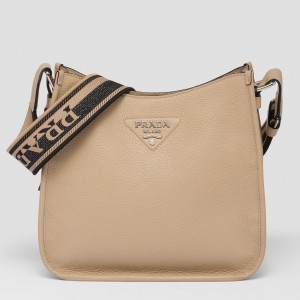 Prada Hobo Bag in Sand Grained Calfskin