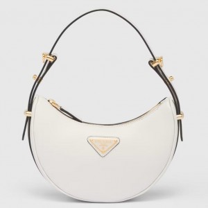 Prada Arque Mini Shoulder Bag in White Leather