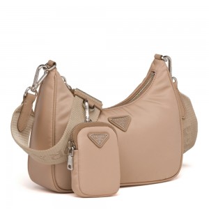 Prada Re-Edition 2005 Shoulder Bag in Beige Re-Nylon