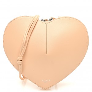 Alaia Le Coeur Crossbody Bag in Beige Calfskin