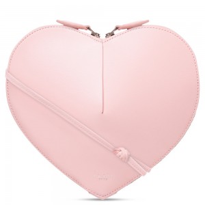 Alaia Le Coeur Crossbody Bag in Pink Calfskin