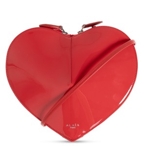 Alaia Le Coeur Crossbody Bag in Red Patent Calfskin