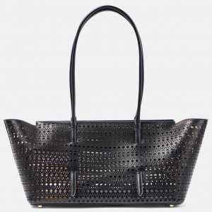 Alaia Neo Mina 32 Tote Bag in Black Vienne Calfskin