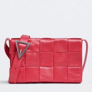 Bottega Veneta Cassette Bag In Lollipop Wrinkled Intreccio Calfskin