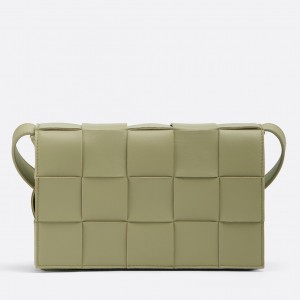 Bottega Veneta Cassett Bag In Travertine Intreccio Lambskin