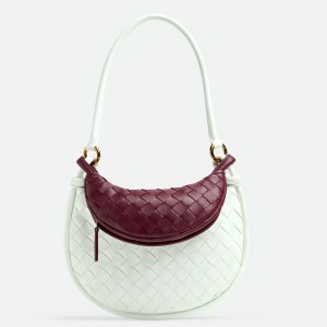 Bottega Veneta Gemelli Small Bag in Glacier/Barolo Intrecciato Lambskin