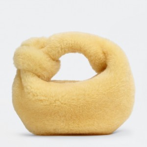 Bottega Veneta Jodie Mini Bag in Beige Shearling