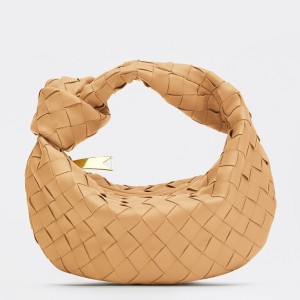 Bottega Veneta Jodie Mini Bag in Almond Intrecciato Lambskin