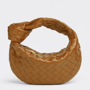 Bottega Veneta Jodie Mini Bag in Caramel Intrecciato Lambskin
