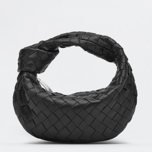 Bottega Veneta Jodie Mini Bag in Black Intrecciato Lambskin