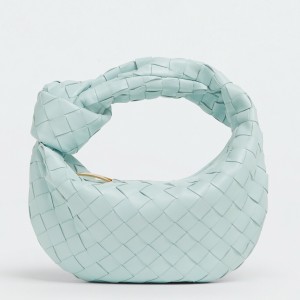 Bottega Veneta Jodie Mini Bag in Teal Washed Intrecciato Lambskin
