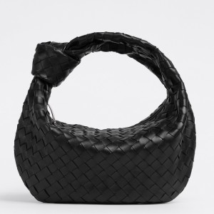 Bottega Veneta Jodie Teen Bag in Black Intrecciato Lambskin