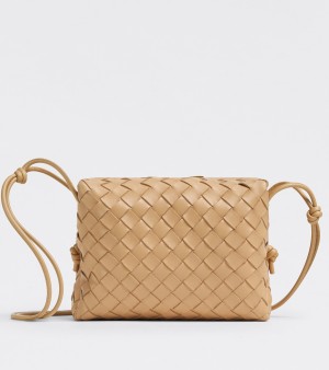 Bottega Veneta Loop Small Bag In Almond Intrecciato Lambskin