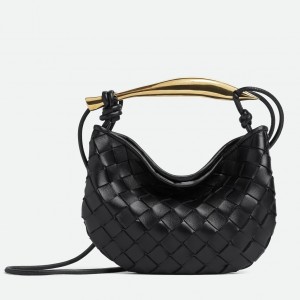 Bottega Veneta Mini Sardine Bag In Black Intrecciato Lambskin