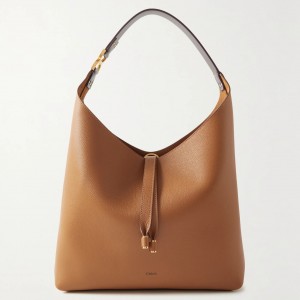 Chloe Marcie Hobo Bag in Brown Grained Leather