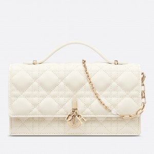 Dior Miss Dior Mini Bag In White Cannage Lambskin
