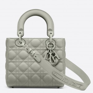 Dior Small Lady Dior My ABCDior Bag In Grey Ultramatte Calfskin