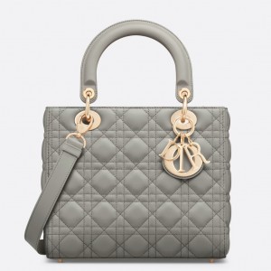 Dior Lady Dior Medium Bag in Grey Cannage Lambskin