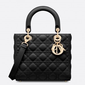 Dior Lady Dior Medium Bag in Black Cannage Lambskin