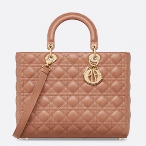 Dior Lady Dior Large Bag in Blush Cannage Lambskin