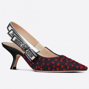 Dior J'Adior Slingback Pumps 65mm In Hearts I Love Cotton