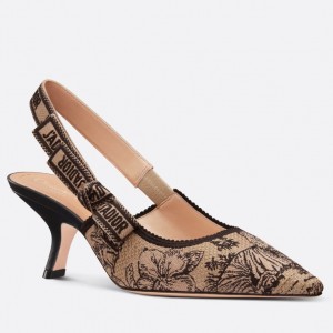 Dior J'Adior Slingback Pumps 65mm In Beige Toile de Jouy Voyage Moti