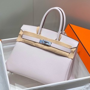 Hermes Birkin 30cm Bag in Mauve Pale Clemence Leather with PHW