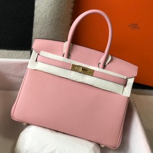 Hermes Birkin 30cm Bag in Pink Clemence Leather with GHW