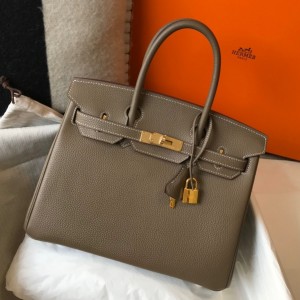 Hermes Birkin 30cm Bag in Taupe Clemence Leather with GHW