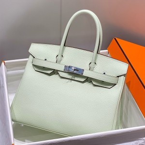 Hermes Birkin 30cm Bag in Vert Fizz Clemence Leather with PHW